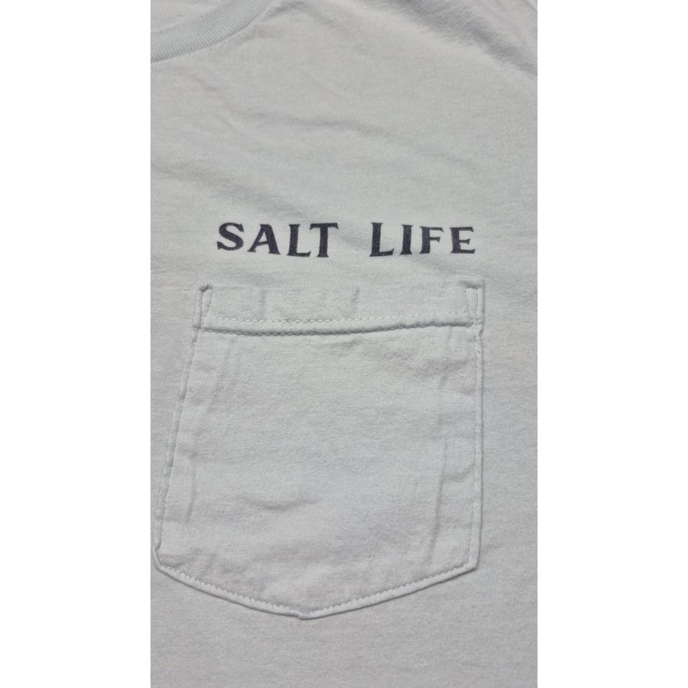 Salt Life Men's Marlin State of Mind light Blue Pocket Long Sleeve T-Shirt - Lg - Picture 5 of 12